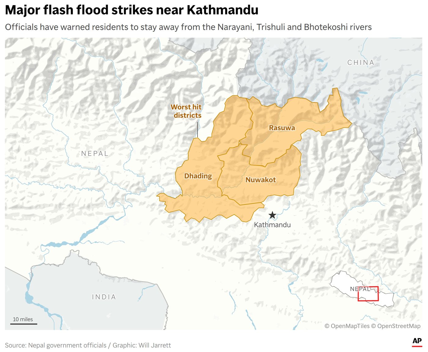 At least 98 killed and hundreds missing after flash floods in Nepal and China | iNFOnews.ca