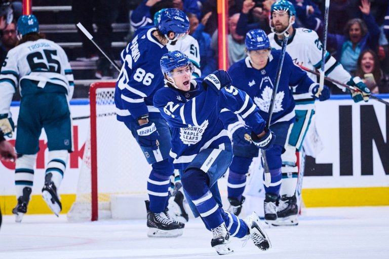 Gavin McKenna scores winner, Maple Leafs top Sharks 3-1 to snap three-game slide | iNFOnews.ca