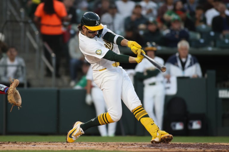 Jacob Wilson's 2-run single leads Athletics to 2-1 win that stops 7-game skid against Rangers | iNFOnews.ca