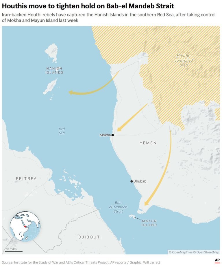 Houthis seize 2 strategic Red Sea islands, and other Mideast developments | iNFOnews.ca