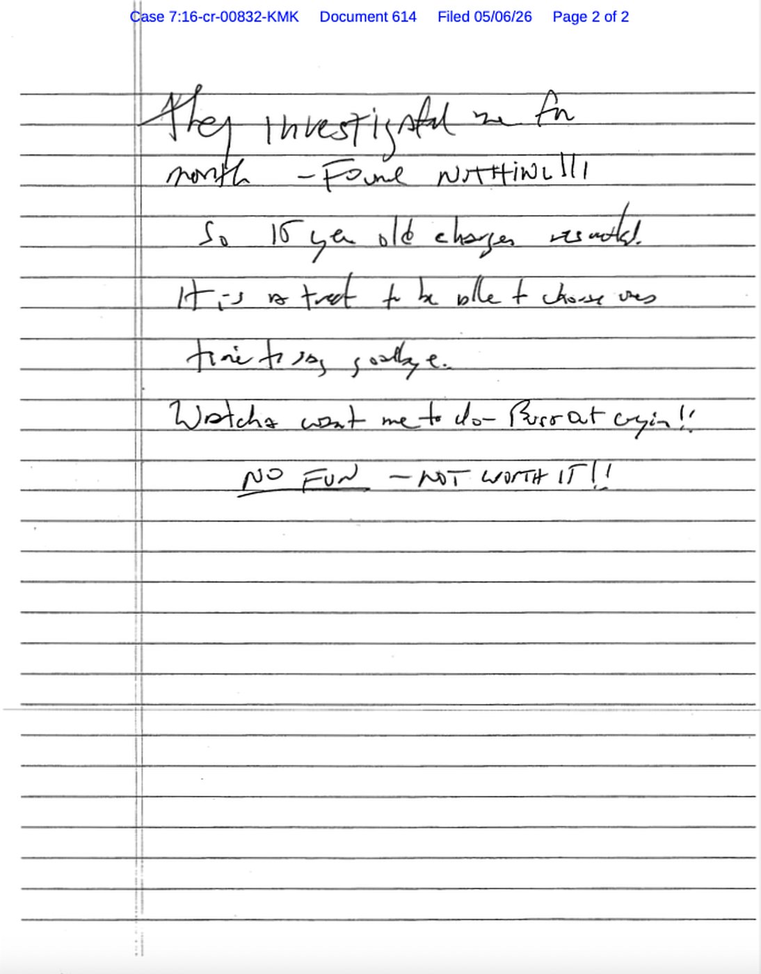 A note a former cellmate says he found after Epstein’s suspected suicide attempt is released | iNFOnews.ca