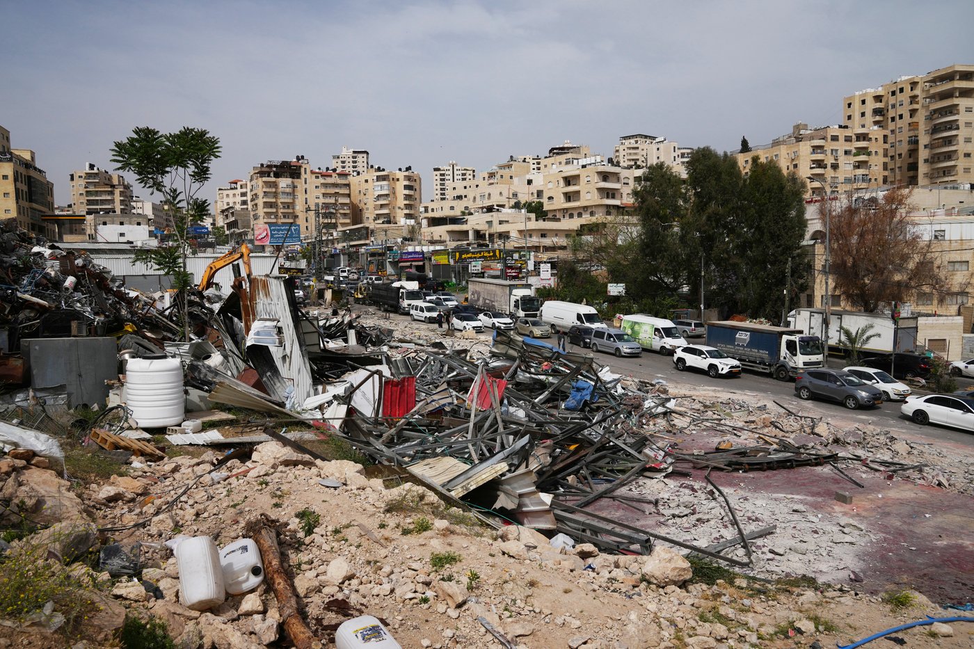 Israeli bulldozers raze about 50 Palestinian shops ahead of settlement-linked road project | iNhome Israeli bulldozers raze about 50 Palestinian shops ahead of settlement-linked road project | iNhome