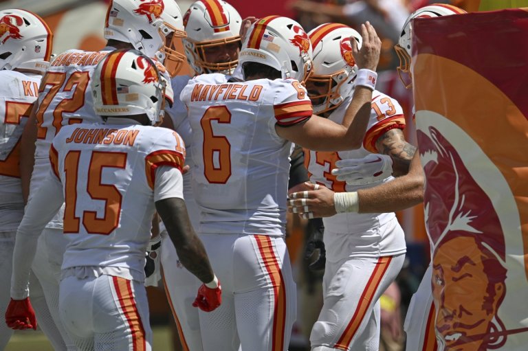 Baker Mayfield leads undefeated Buccaneers to another thrilling victory, 29-27 over winless Jets | iNFOnews.ca