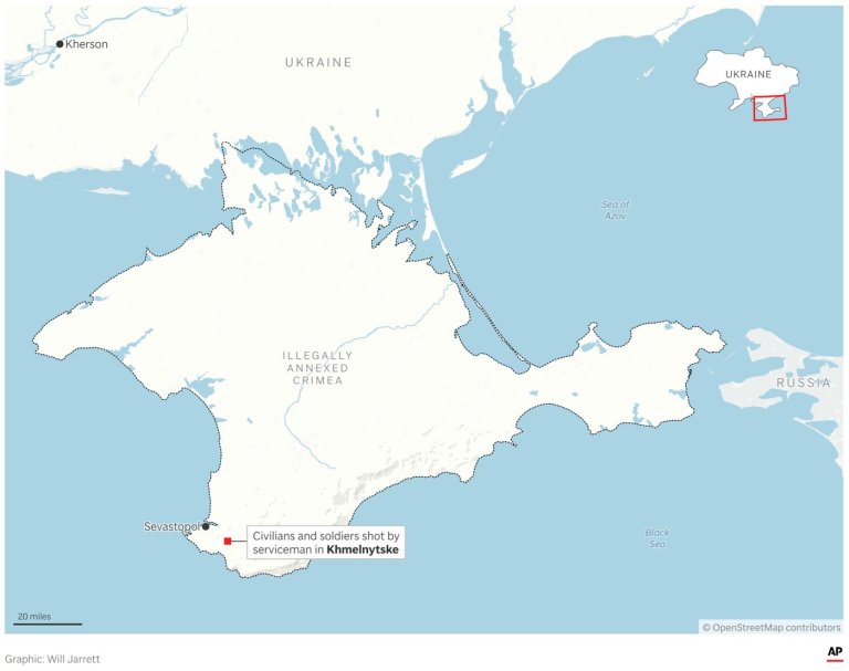 A serviceman in Russian-held Crimea shoots fellow soldiers and civilians, killing 4 | iNFOnews.ca