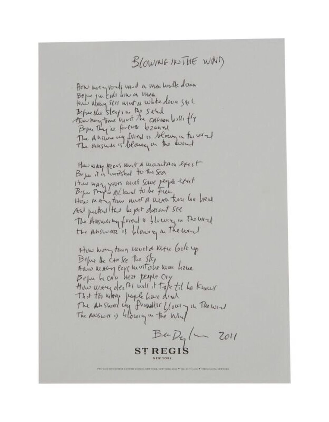 Jingle jangle: Draft lyrics to 'Mr. Tambourine Man' sell for $508K at US auction | iNFOnews.ca