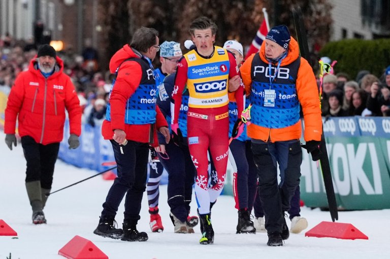 Winter Olympics star Klaebo says he has a concussion from crash in World Cup race | iNFOnews.ca