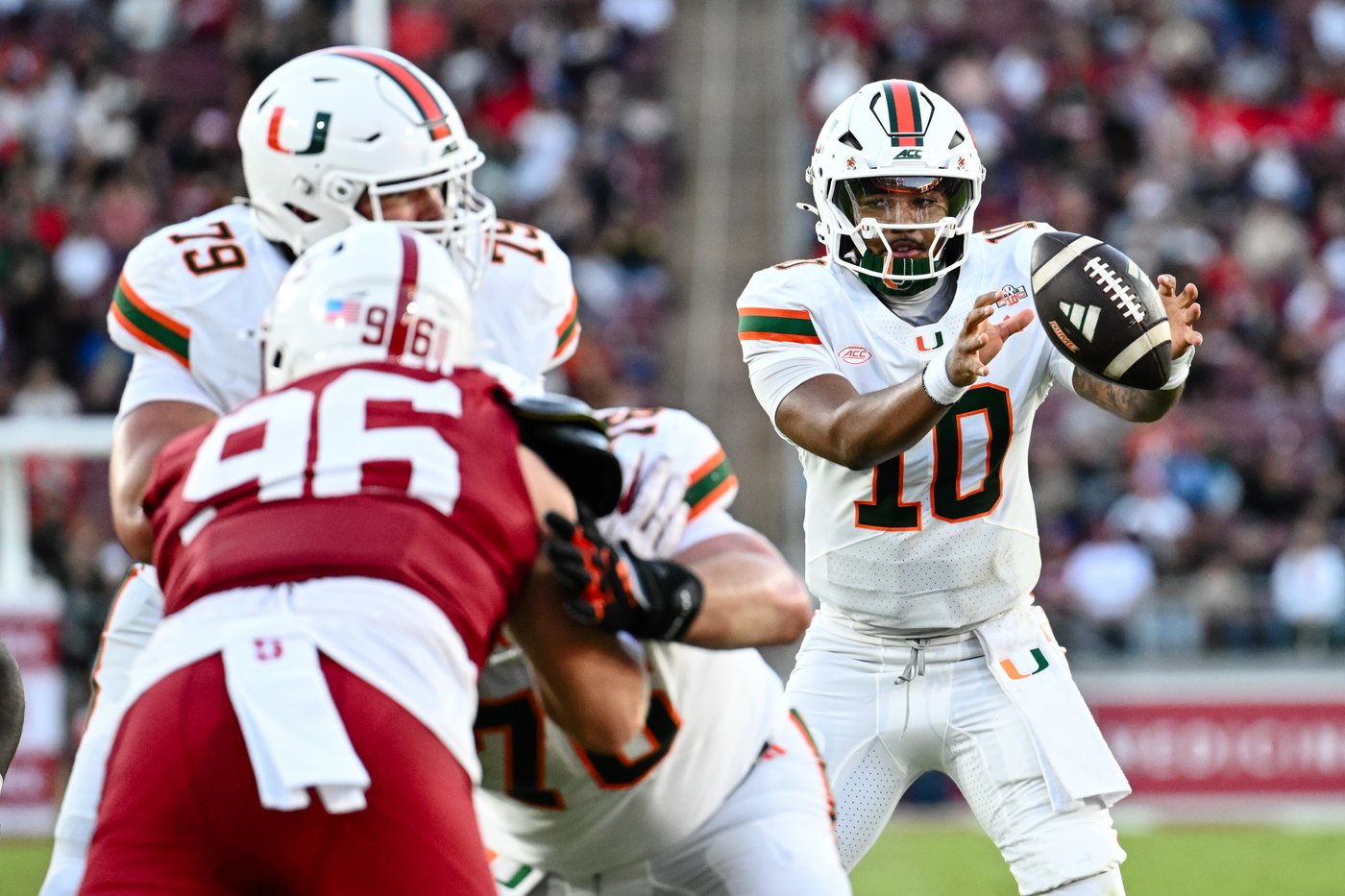 Mensah throws 5 TD passes, Toney sets record in No. 7 Miami's 45-6 win over Stanford | iNFOnews.ca