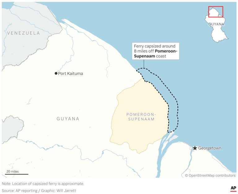 Guyana says capsized ferry had 179 people aboard as survivor describes a chaotic sinking | iNFOnews.ca