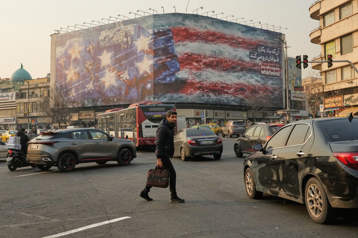 Iran unveils mural warning of retaliation if US conducts a military strike | iNFOnews.ca