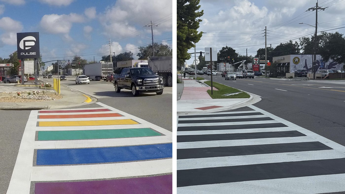 Orlando officials denounce removal of rainbow crosswalk near Pulse nightclub mass shooting site | iNFOnews.ca