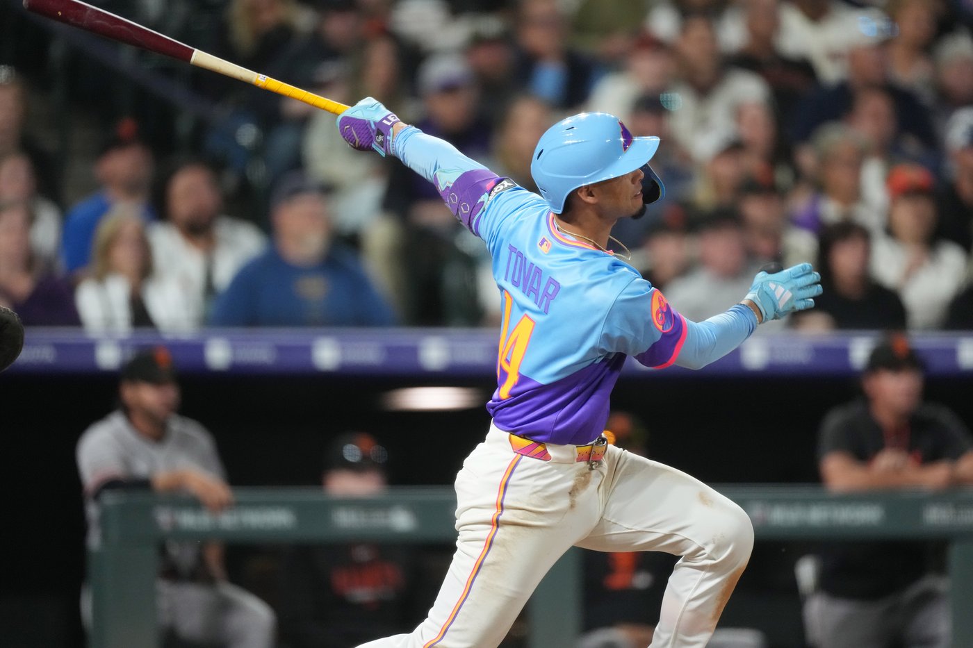 Tovar, Goodman homer in 5-run 9th, Rockies beat Giants 8-6 | iNFOnews.ca