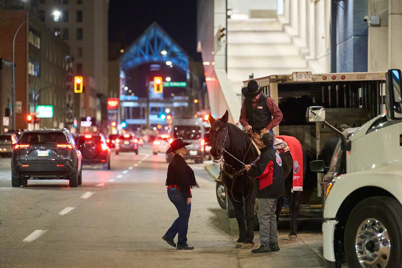 Photo Gallery: Grey Cup horse Tuffy Nuff arrives in Winnipeg | iNFOnews.ca