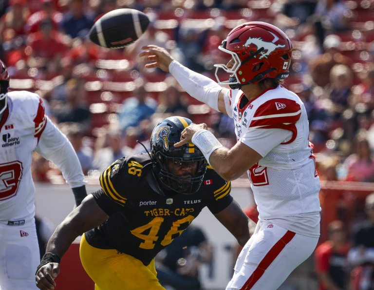 Mills scores late touchdown to lift Stampeders to 28-23 victory over Tiger-Cats | iNFOnews.ca