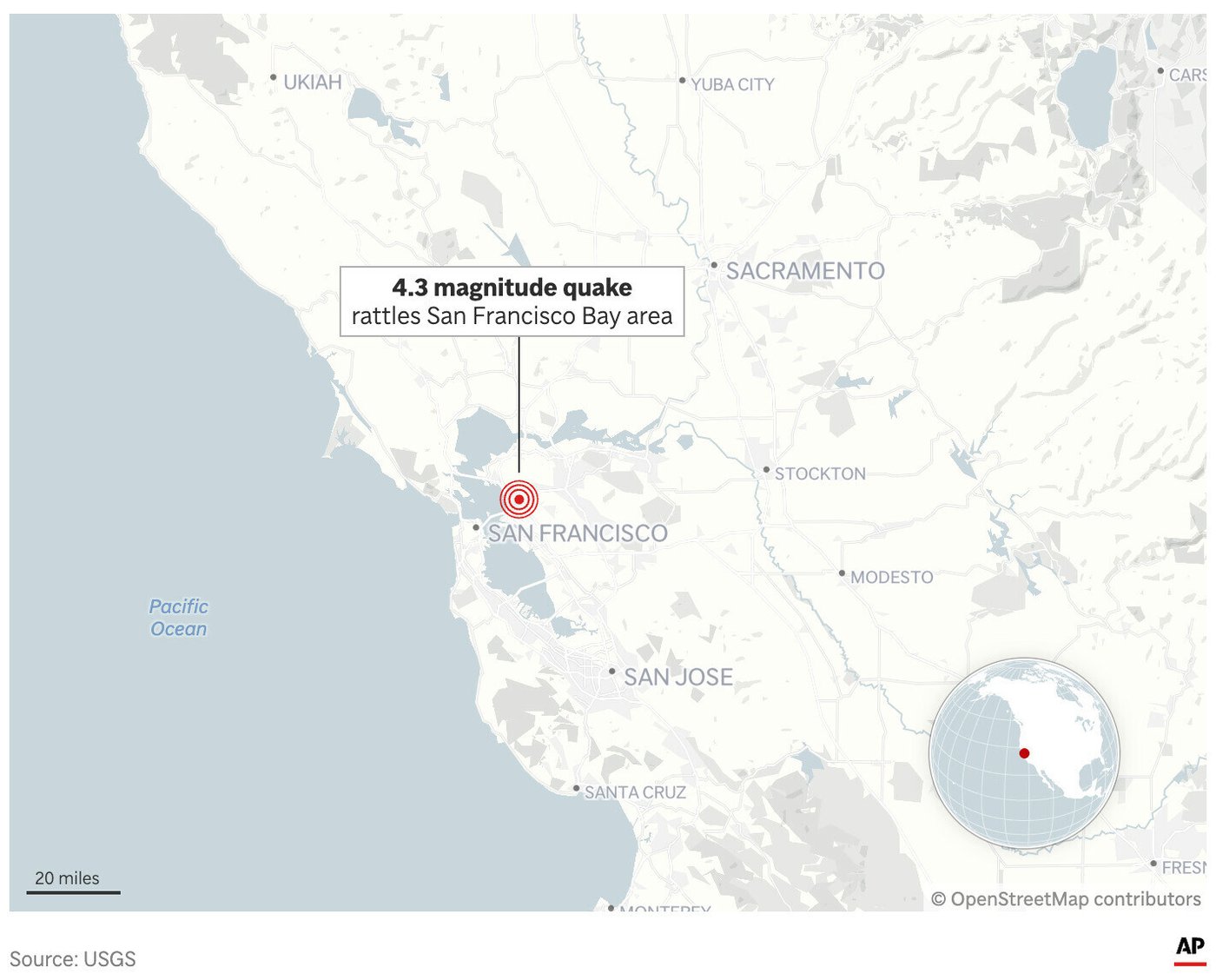 Residents of San Francisco Bay Area jolted awake by 4.3 magnitude earthquake | iNFOnews.ca