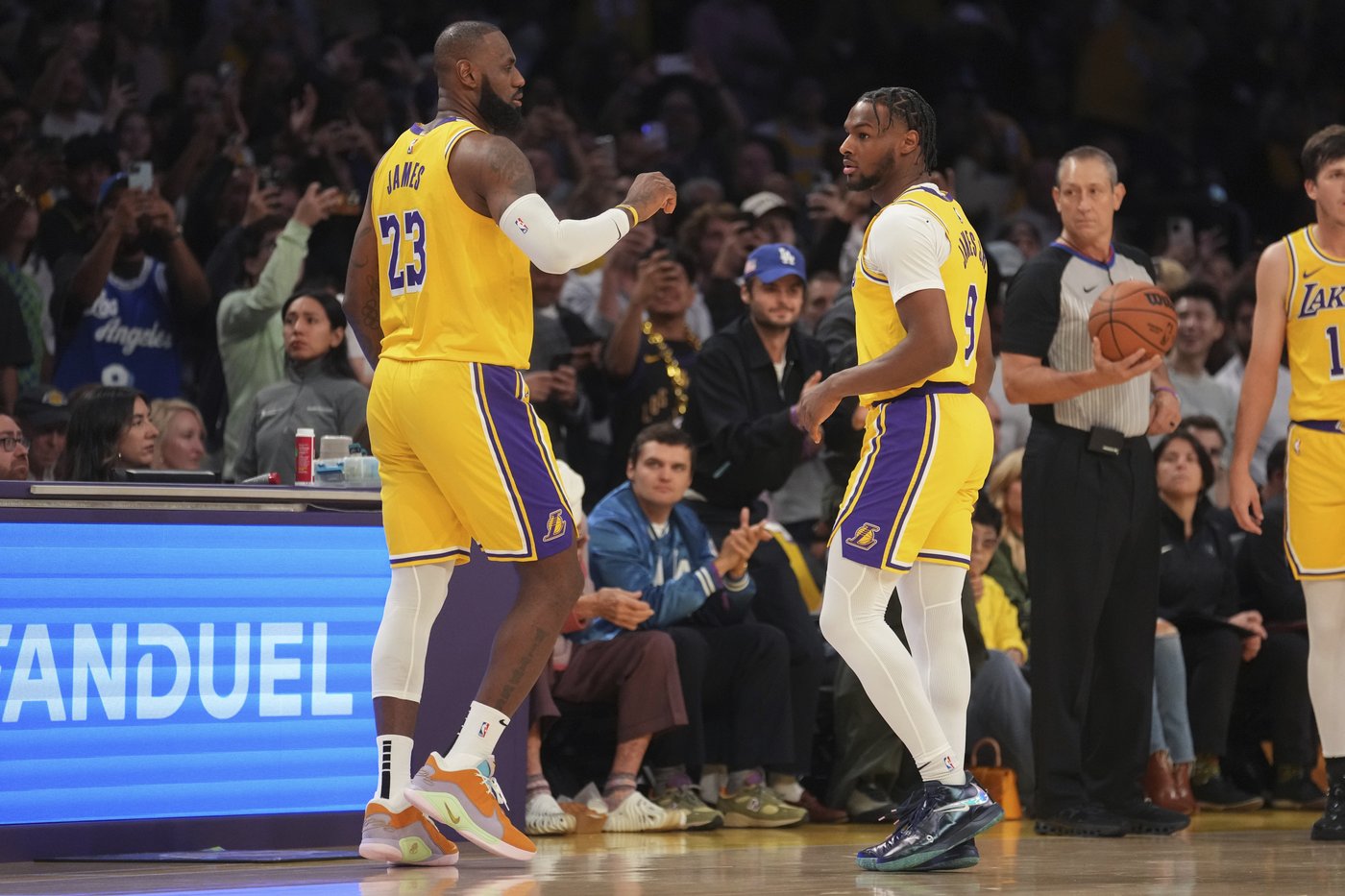 LeBron and Bronny James make history as the NBA's first father-son duo to play together | iNFOnews.ca