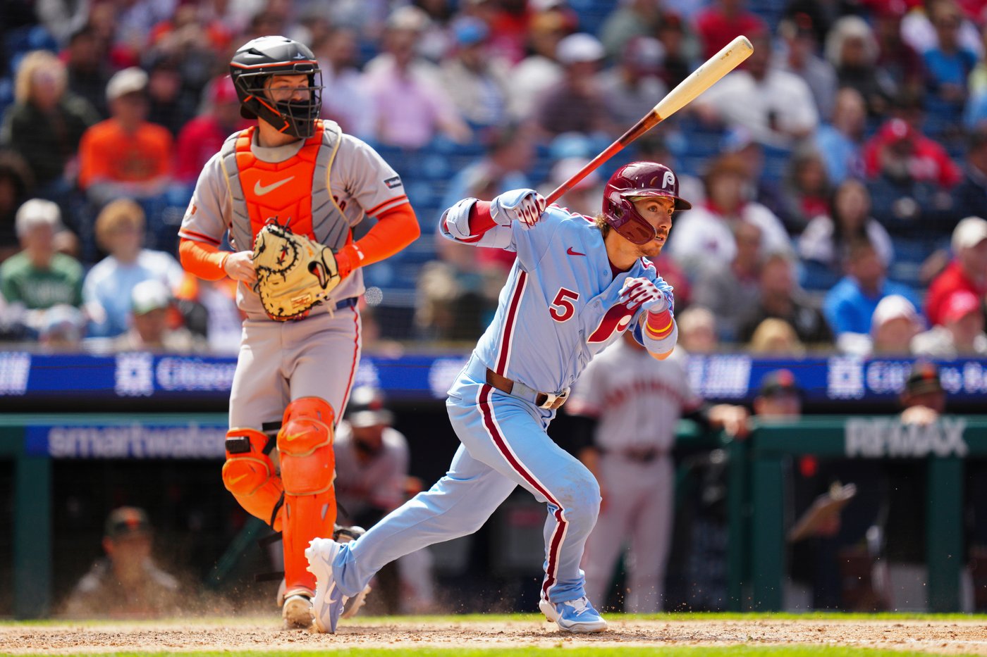 Phillies rally in the 9th inning to beat the Giants 3-2 in the first game of a doubleheader | iNFOnews.ca Phillies rally in the 9th inning to beat the Giants 3-2 in the first game of a doubleheader | iNFOnews.ca