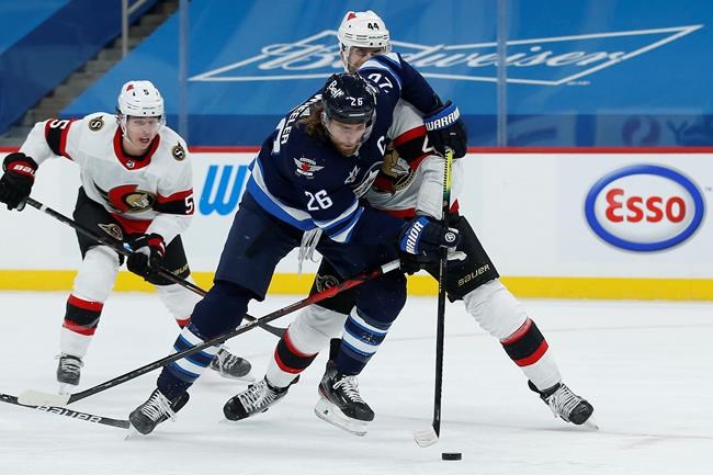 Stastny, Scheifele and Wheeler have three-point nights in 6-3 Jets win over Senators | iNFOnews.ca
