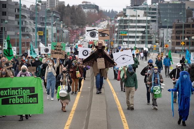 Six protesting old-growth logging arrested as traffic stopped on Vancouver bridge | iNFOnews.ca