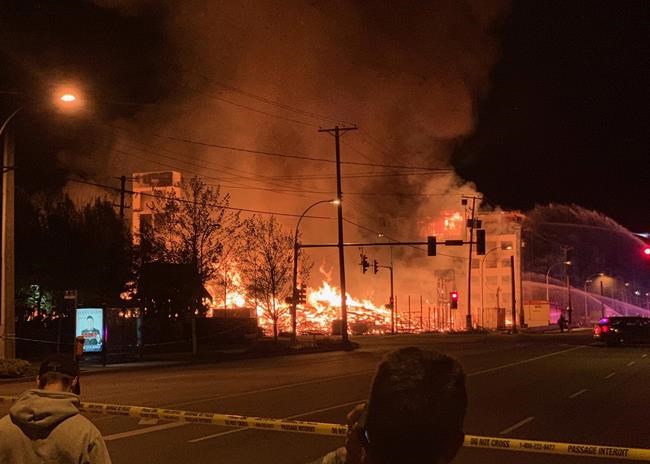 Flames destroy unfinished condo in Langley, B.C., force nearby residents to evacuate | iNFOnews.ca