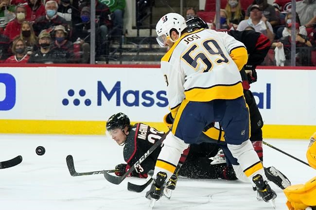 Aho, Nedeljkovic lift Hurricanes past Predators, 3-0 | iNFOnews.ca Aho, Nedeljkovic lift Hurricanes past Predators, 3-0 | iNFOnews.ca