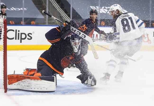 Jets' goaltender Connor Hellebuyck stellar in 4-1 win over Oilers in Game 1 | iNFOnews.ca Jets' goaltender Connor Hellebuyck stellar in 4-1 win over Oilers in Game 1 | iNFOnews.ca