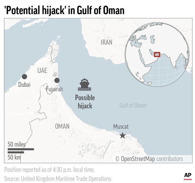 British navy group: 'Potential hijack' of ship off UAE coast | iNFOnews.ca