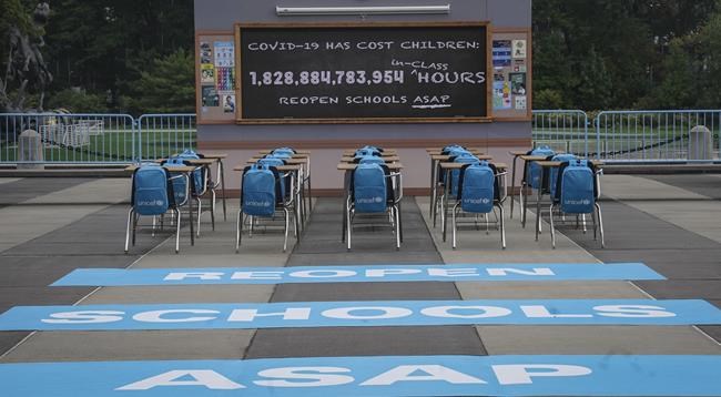 Empty desk array at UN spotlights lost learning in pandemic | iNFOnews.ca