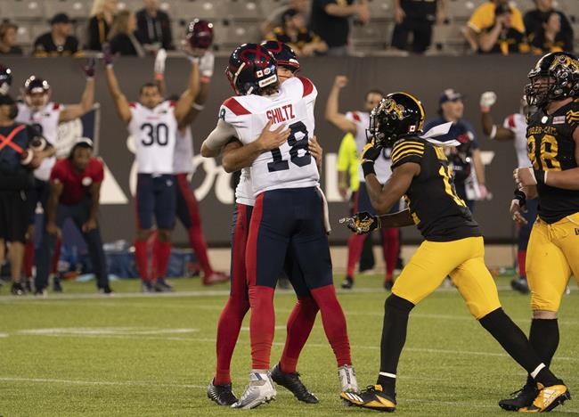 David Cote boots game-winning field goal as Alouettes nip Ticats 23-20 in overtime | iNFOnews.ca