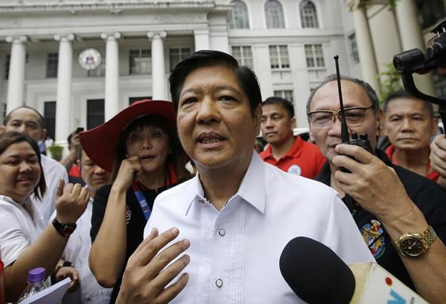 Son of ousted Philippine dictator to seek presidency | iNFOnews.ca Son of ousted Philippine dictator to seek presidency | iNFOnews.ca