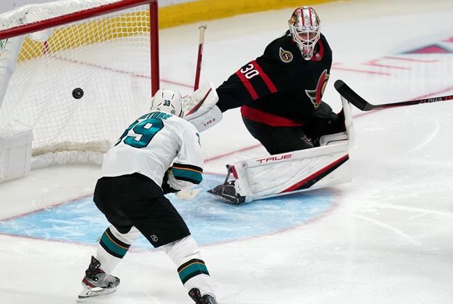 San Jose Sharks spoil Tkachuk's season debut with 2-1 win over Ottawa Senators | iNFOnews.ca CP1082735110