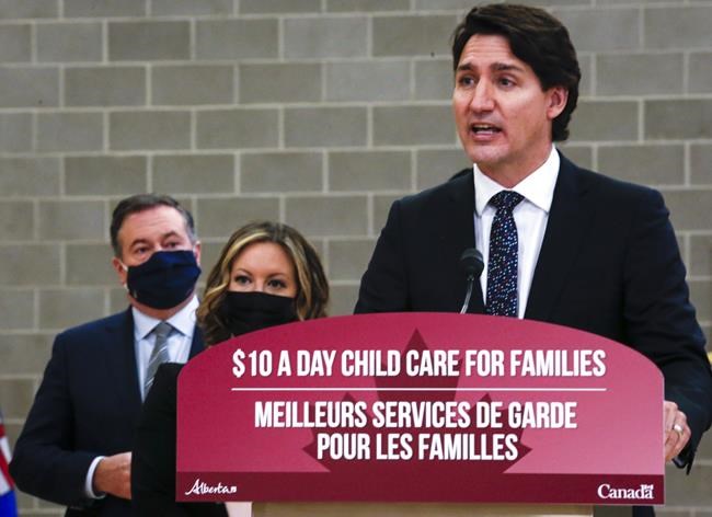 Alberta premier snipes at Trudeau as province signs on to $10-day child-care deal | iNFOnews.ca