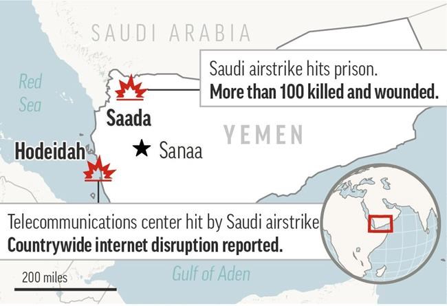 Yemeni rebels say Saudi-led airstrike on prison killed 70 | iNFOnews.ca