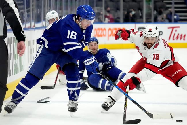 Marner nets overtime winner as Leafs beat 'Canes for sixth straight win | iNFOnews.ca CP1890135594