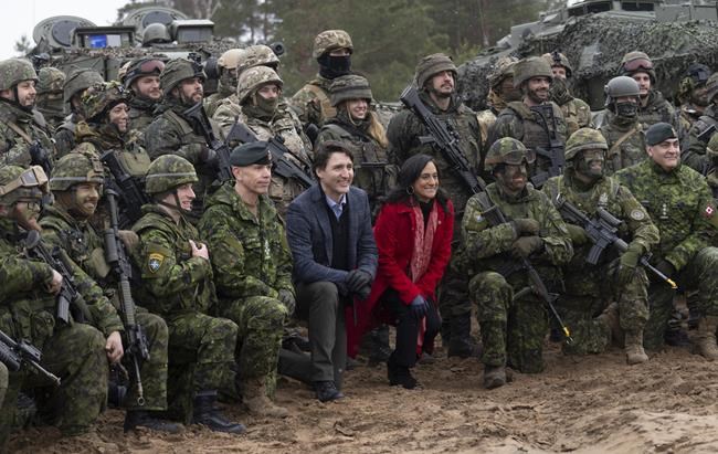 Trudeau, NATO partners stage theatrical rebuke of Russia at military base in Latvia | iNFOnews.ca