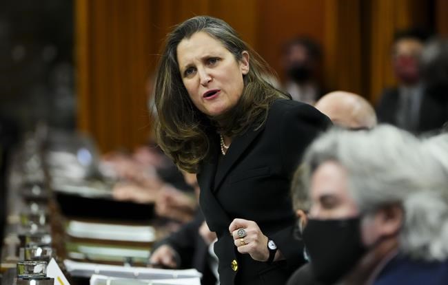 Federal Liberals set to deliver budget on April 7, Freeland tells House of Commons | iNFOnews.ca