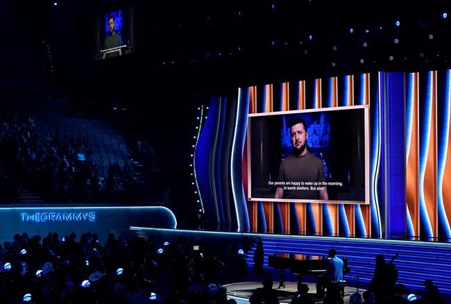 'Fill the silence with your music,' Zelenskyy tells Grammys | iNFOnews.ca