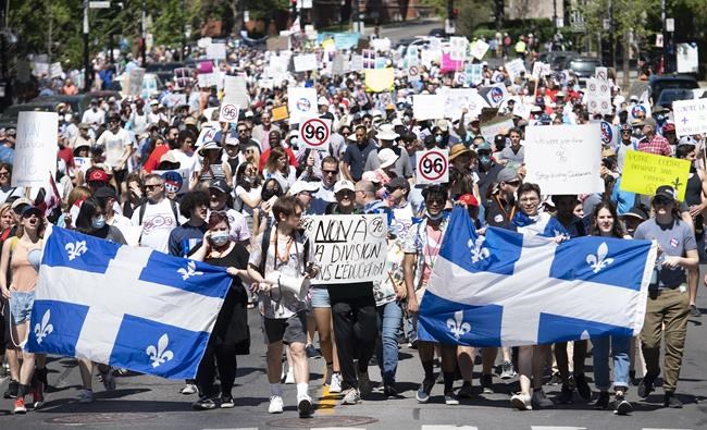 'Anxiety and frustration': Demonstrators protest Quebec language law | iNFOnews.ca