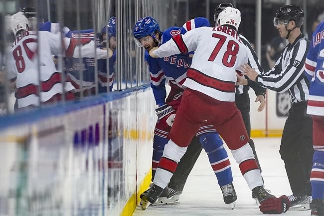 Rangers whip Hurricanes 4-1 to even series | iNFOnews.ca Rangers whip Hurricanes 4-1 to even series | iNFOnews.ca