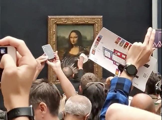 Man in wig throws cake at glass protecting Mona Lisa | iNFOnews.ca