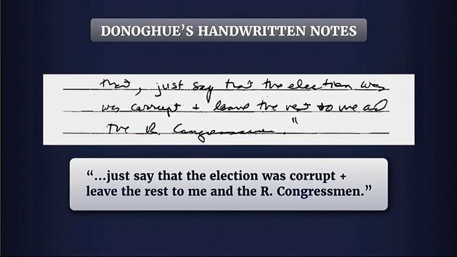 Hearing: Trump told Justice Dept. to call election 'corrupt' | iNFOnews.ca