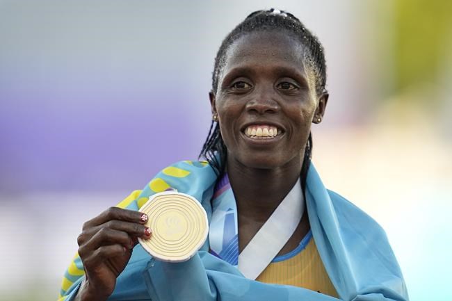 Steeplechaser Jeruto plunges into water after gold at worlds | iNFOnews.ca