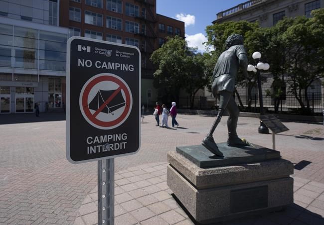No-camping signs put up near Terry Fox statue across from Parliament Hill | iNFOnews.ca