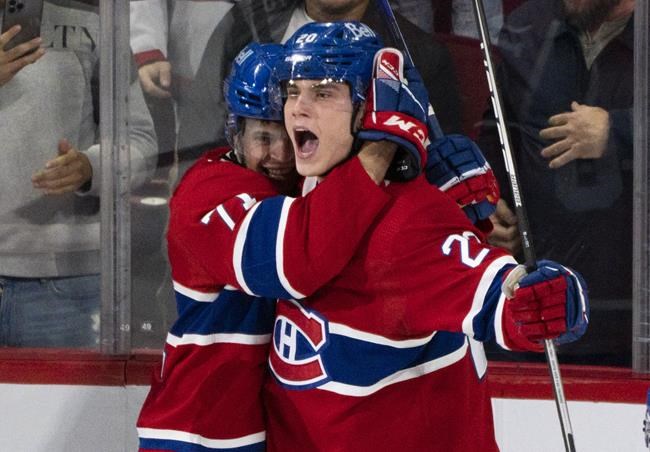 Juraj Slafkovsky scores first career goal as Canadiens rout Coyotes 6-2 | iNFOnews.ca