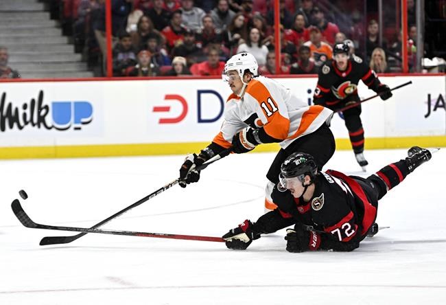Flyers spoil Giroux milestone by beating Sens 2-1 | iNFOnews.ca