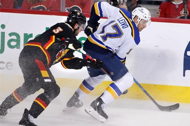 Kyrou scores twice as St. Louis Blues hand Calgary Flames fifth straight loss | iNFOnews.ca CP1161843170