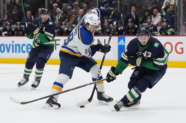 Kyrou leads visiting Blues to 5-1 win over Canucks | iNFOnews.ca
