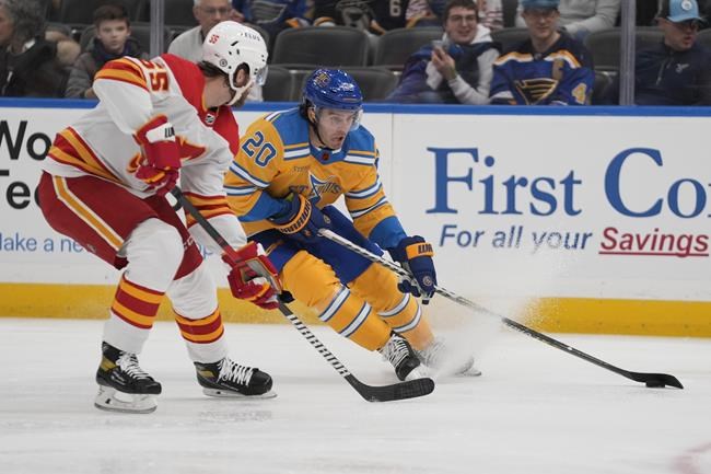 Thomas scores in OT, Blues rally past Flames 4-3 | iNFOnews.ca