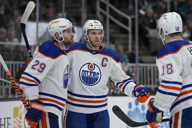McDavid has 2 goals, assist as Oilers beat Sharks 7-1 | iNFOnews.ca