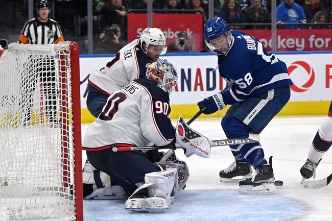 Blue Jackets down 'outworked' Maple Leafs 4-3 to spoil Woll's home debut | iNFOnews.ca Blue Jackets down 'outworked' Maple Leafs 4-3 to spoil Woll's home debut | iNFOnews.ca