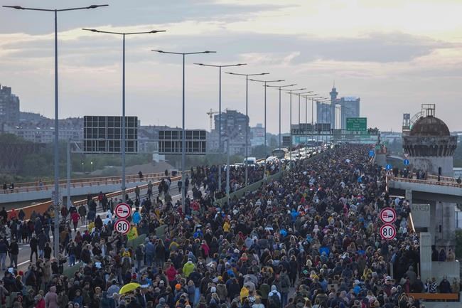 Tens of thousands march against Serbia's populist leadership following mass shootings | iNFOnews.ca Tens of thousands march against Serbia's populist leadership following mass shootings | iNFOnews.ca